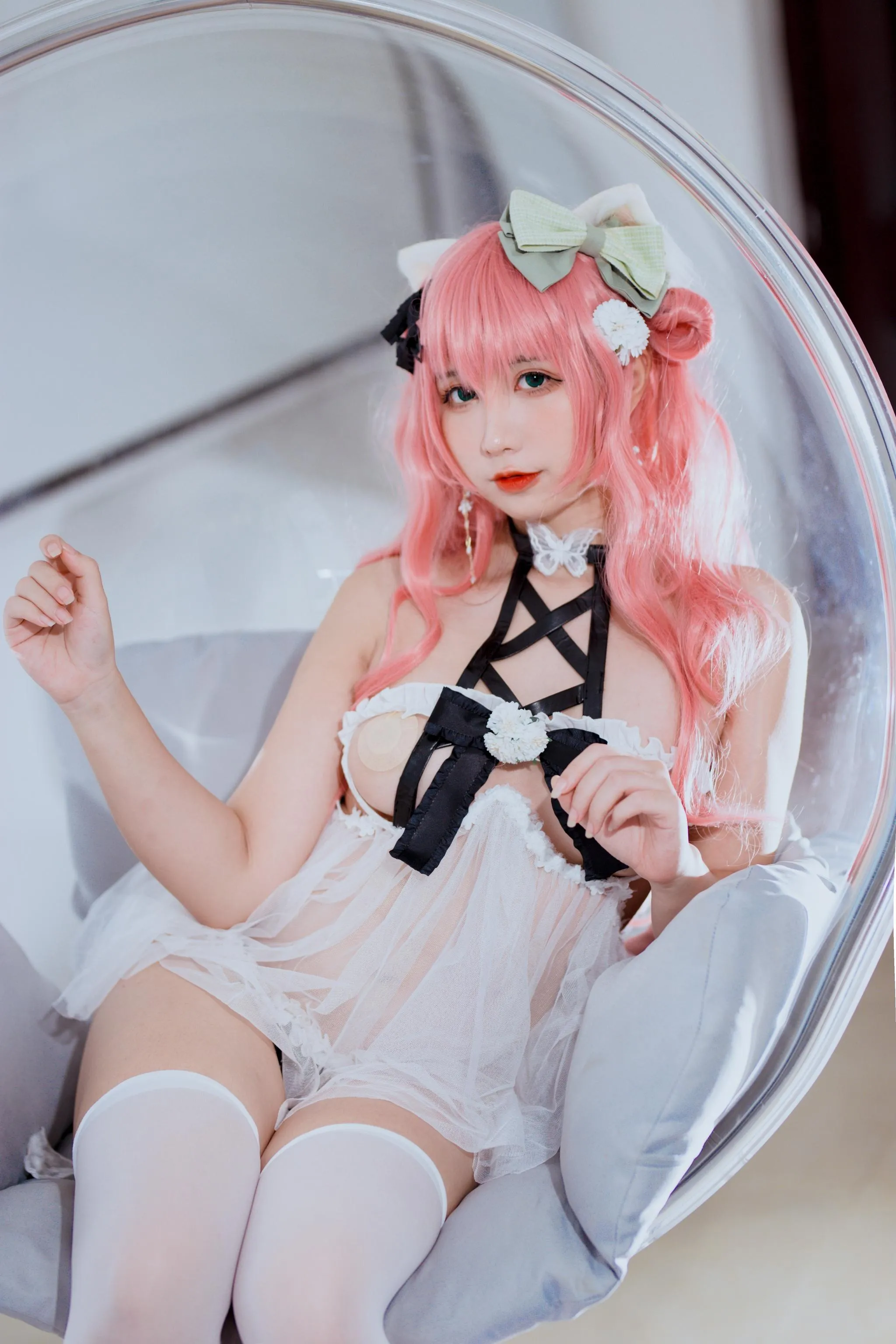 九曲Jean – NO.63 粉发妹妹 正片自拍-正片25p [25P]插图5